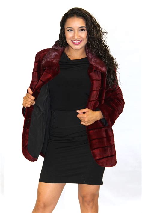 First of all i would like to thank you for stopping by. Deep Red Sheared Mink Jacket with Long Hair Mink