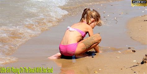 Apple app store google play windows store. Little Girl Playing On The Beach With Sea Sand by ...