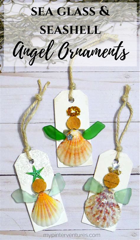 Sea glass christmas tree idea seen on instagram. Sea Glass & Seashell Angel Ornament - My Pinterventures