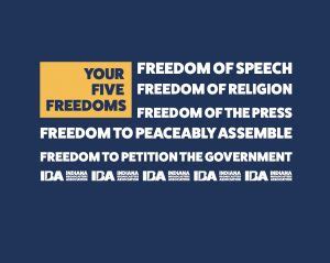 Congress shall make no law respecting an establishment of religion, or prohibiting the free exercise thereof; Think F1rst campaign values the five freedoms guaranteed ...