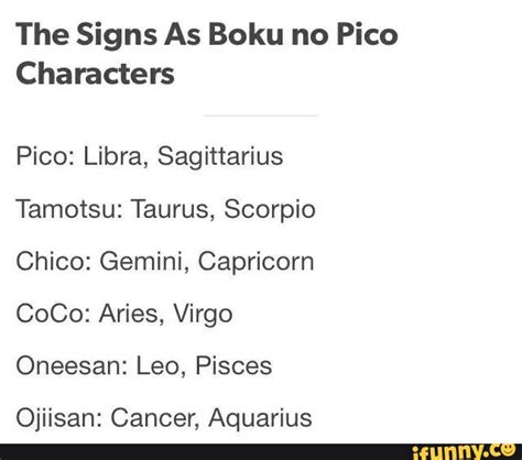 Debu no pico (boku no pico male wg story). Boku No Pico Zodiac Signs - Anime Horoscopes Q Do You Like ...