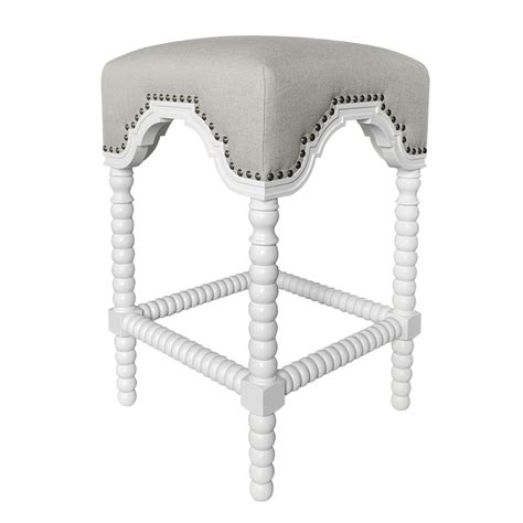 The body takes the shape of a. Amy Bobbin Spindle bar stool Matt White - Helena House