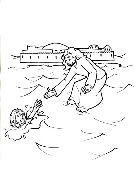 They're great for all ages. Jesus Walks On Water Coloring Page