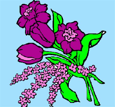 Circa il 6% sono fiori e ghirlande decorativi, 3% sono scatole di carta, e 1% sono decorazioni e regali di nozze. Disegno Mazzo di fiori colorato da Utente non registrato ...