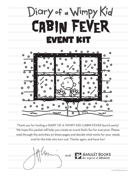 We did not find results for: Diary of a Wimpy Kid: Cabin Fever Event Kit | Wimpy kid ...