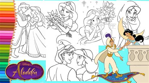 Princess coloring pages collection in excellent quality for kids and adults. Coloring Disney Aladdin & Princess Jasmine Coloring Pages ...