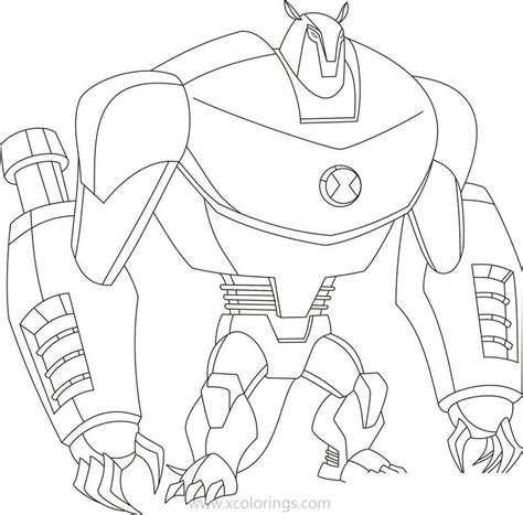 This picture shows ben with the alien creatures that he turns into, in the background. Ben 10 Coloring Pages Upgrade Reboot - XColorings.com