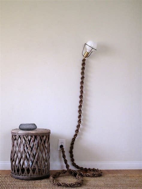 Love macrame but need a macrame work stand that is adjustable? Macrame Work Lamp | Light, Diy lamp, Rope light