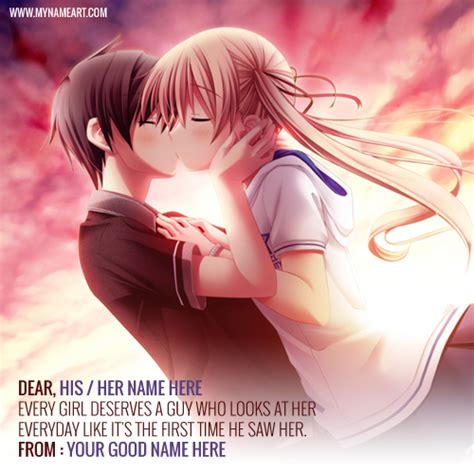 Create your own anime character couple. Write Name On Anime Love Couple Hug Picture