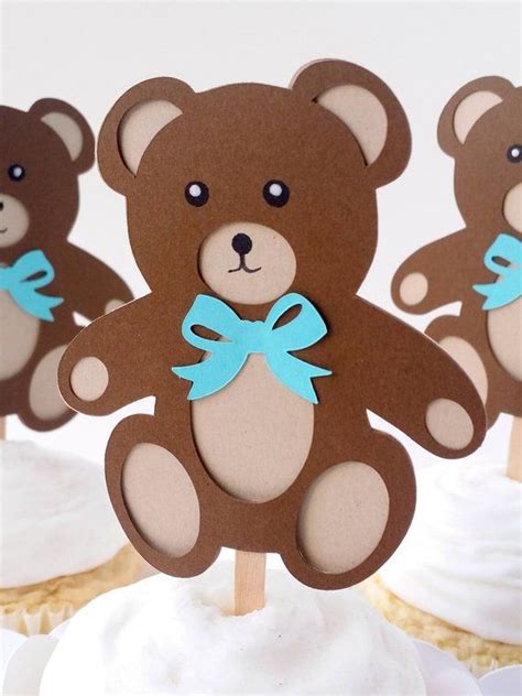 Check spelling or type a new query. 12 Teddy Bear Cupcake Toppers | Boy Teddy Bear in Aqua ...