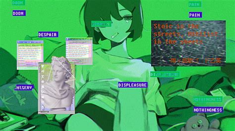 Anime Wallpaper HD: Aesthetic Light Green Anime Wallpaper