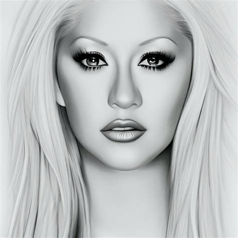 (Celebrity Ai Sketches To Colour) Christina A by LadyValsArt1983 on
