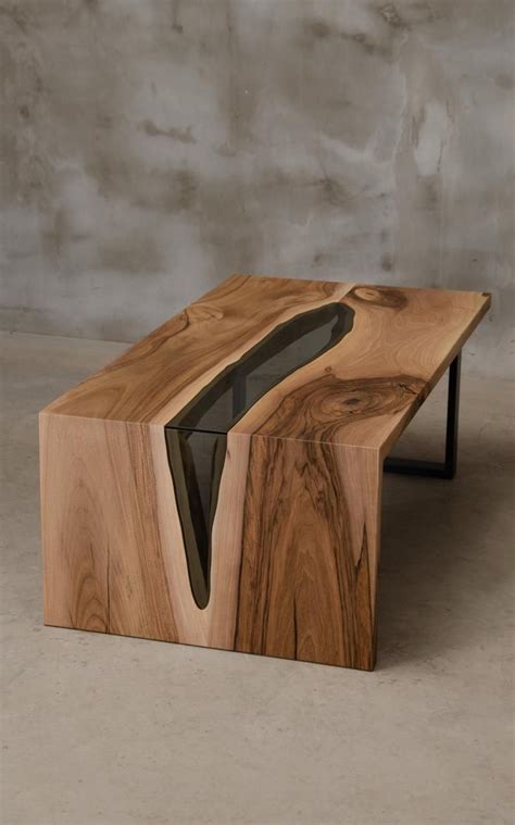 Rated 4.35 out of 5 stars. Custom Live Nussbaum Holztisch, grauem Glas River Tisch, Live Edge Tisch, Wasser...-#Custom # ...