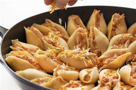 In a large pot of salted boiling water, cook jumbo pasta shells according to package directions until al dente. Chicken Taco Stuffed Shells | Recipe | Taco stuffed shells ...