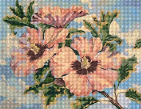 Save on cross stitch patterns & more! 1950s Hibiscus Mid Century Cross Stitch pattern PDF ...