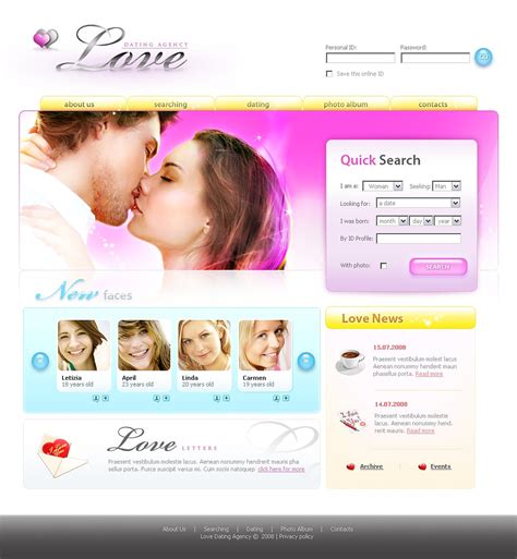 Ask someone what their favorite dating website is, and the answer will be as different as the person. Dating Website Template #20315