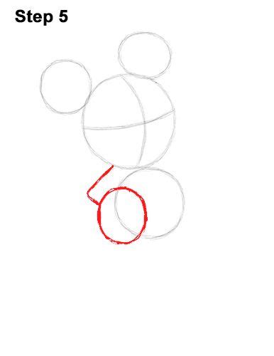 1 illustrating mickey in profile. Draw Mickey Mouse Full Body 5