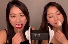 asmr licking twins japanese candy real