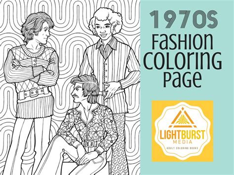 Search through 623,989 free printable colorings at getcolorings. Adult Coloring Page 1970s Men's Fashion Coloring Page | Etsy