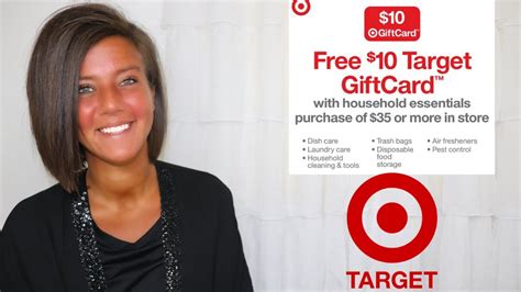 Target offers specialty gift cards with certain purchases! Free $10 Target Gift Card with $35 Household Essentials ...