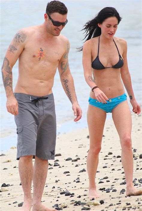 It turns out megan fox was always machine gun kelly's teenage dream!. Bikini-clad Megan Fox shows off new tattoo on Hawaiian break