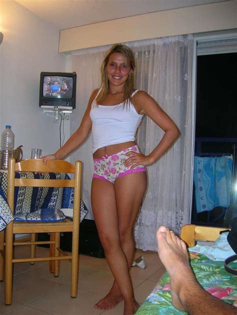 Hot blonde wife in bachelor party. Good looking blonde wife shows herself on vacation