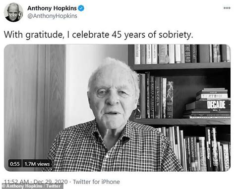 كنت أعتقد بين الحين والآخر، أنه سيوقف. أنتونى هوبكنز يحتفل بمرور 45 عاما من الإقلاع عن الإدمان ويوجه نصائح.. فيديو - اليوم السابع
