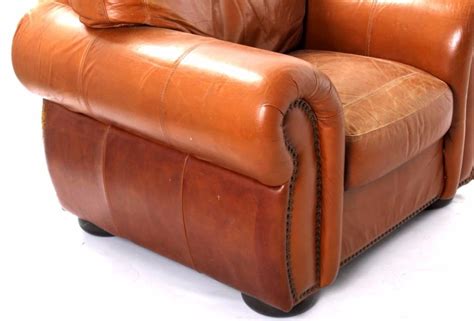 Oversized leather chair with ottoman. Leather Oversized Arm Chair & Ottoman