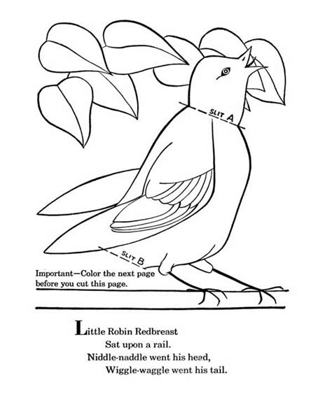 Here is a coloring sheet of a robin, the bird famous for laying bright, blue eggs. Robin, : Little Robin Redbreast Coloring Page