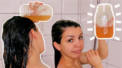 Leave on for a couple of minutes and then rinse it out. APPLE CIDER VINEGAR HAIR RINSE FOR HEALTHY HAIR - YouTube