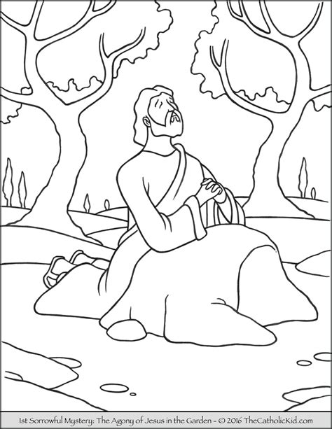 Jesus and the apostles went to the garden of gethsemane. Sorrowful Mysteries Coloring Pages - The Catholic Kid