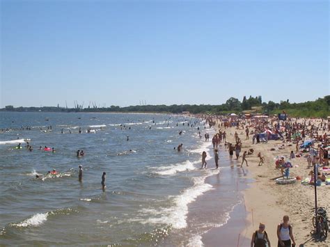 It is easy to reach by a short ride with tram. File:Gdansk beach.jpg