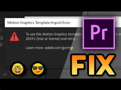 If you choose a motion graphics template, you must have either the trial version or licensed after effects installed to change parameters in essential graphics. FIX - Adobe Premiere Pro 2019 - Motion Graphics Template ...
