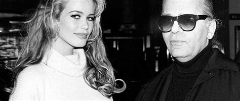 Claudia schiffer—member of the original supermodel club, iconic guess? Karl Lagerfeld with Claudia Schiffer at the 1990s ...