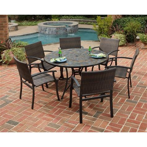 Home depot patio dining sets clearance. Home Styles Stone Harbor 51 in. 7-Piece Slate Tile Top ...