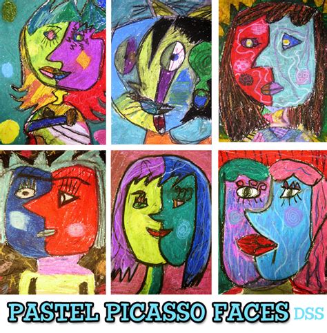 Picasso is arguably most famous for his paintings of distorted faces. Oil Pastel Picasso Faces Art Lesson | Kunst picasso ...