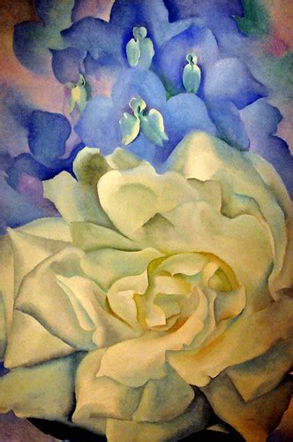 For decades, critics assumed that o'keeffe's flowers were intended as homages—or. Georgia O'Keeffe - White Rose with Larkspur No. 2 at Bosto ...