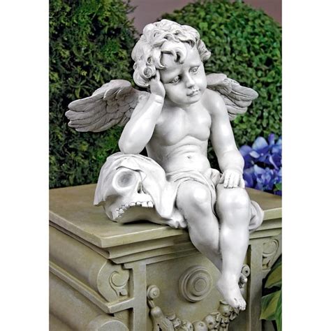 Paper label inside marked a. Shop Design Toscano Mourning Mortality Sitting Cherub ...