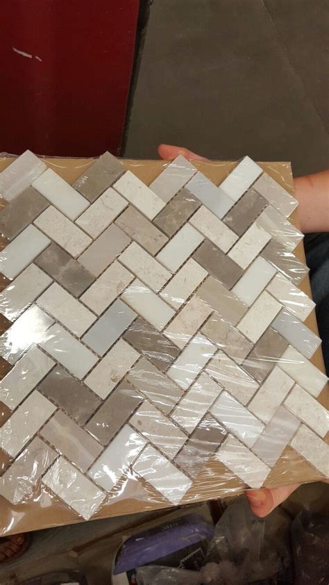 If you have questions about tile installation, discuss your next project with a flooring specialist. Lowes beige and grey herringbone backsplash | 1000 in 2020 ...