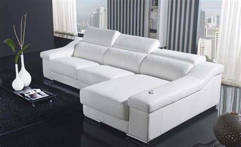 From a single leather loveseat, to a reclining sofa, to a sleeper sofa or leather sectional, there is a wide selection of leather furniture to choose from. small white leather L'Shaped couch - Google Search | White sectional sofa, Modern leather ...