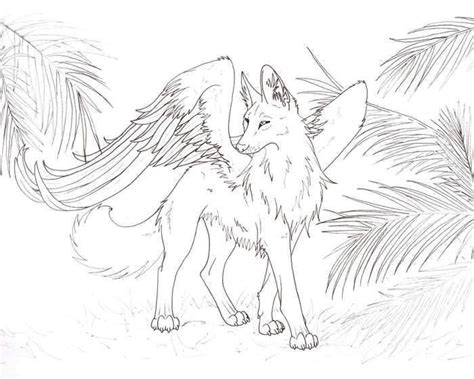 Select one of 1000 printable coloring pages of the category adult. Wolf With Wings Coloring Pages | Wolf colors, Deer ...