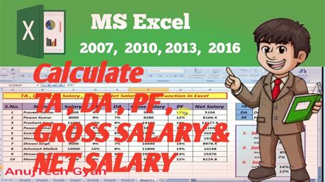 Otherwise, add a 7% increment. How to calculate TA, DA, PF, Gross Salary and Net Salary ...