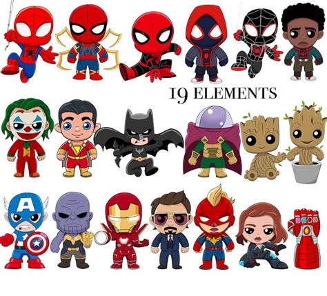 The sneaker and toy industries are worlds apart, but when their paths occasionally cross, pretty cool things can happen. PNG superheroes set Chibi marvels heroes bundle clipart | Etsy