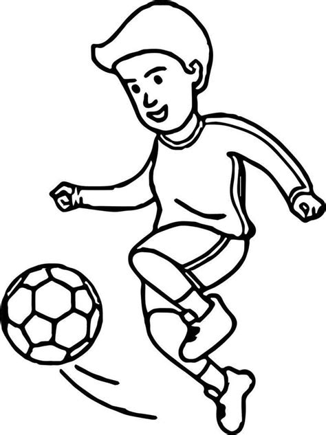 Download and print these of kids playing sports coloring pages for free. Soccer Cartoon Playing Football Coloring Page | Football ...