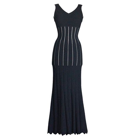 Maybe you would like to learn more about one of these? Azzedine Alaia Dress Black Exquisite Shape and Knit Full ...