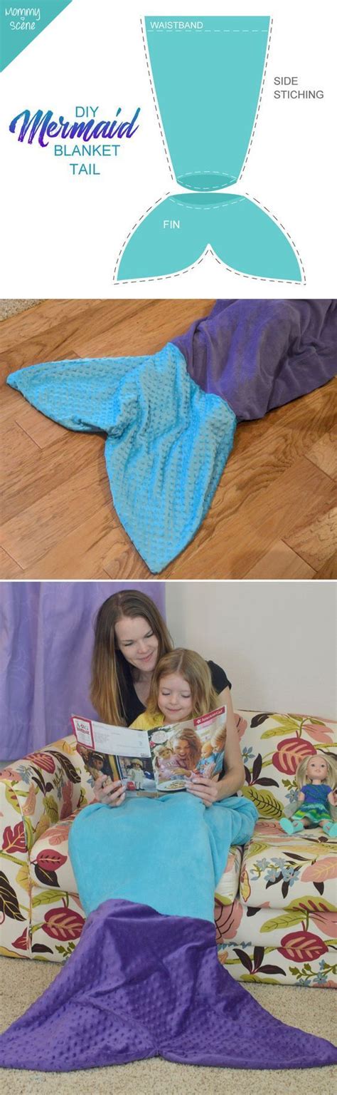 Flip your tail upside down. DIY Mermaid Tail Blanket how to - Mommy Scene | Mermaid diy