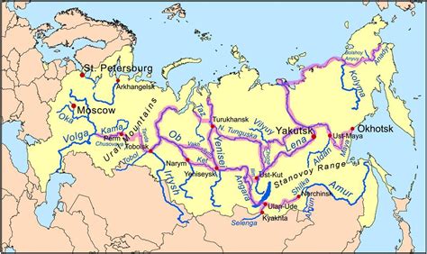 La russie connaît peu de précipitations une information qu'il est difficile d'observer sur une carte de la russie est la population qui était. Les rivières en Russie carte - carte des rivières de la ...