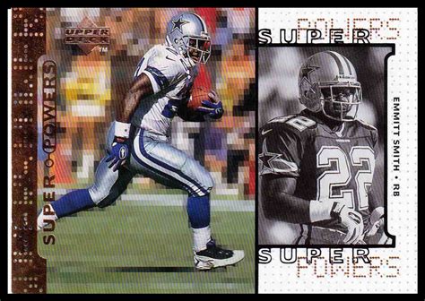 Here's a list of football rookie cards of emmitt smith that are currently for sale on ebay and some other online shops. 1998 Upper Deck Emmitt Smith #522 on Kronozio