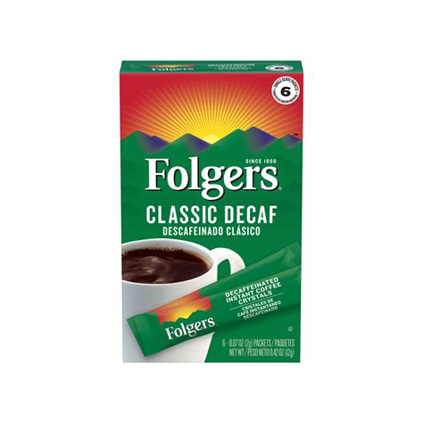 Great mornings start with a perfectly brewed cup of coffee. Classic Decaf Instant Single Serve Packets - Folgers Coffee