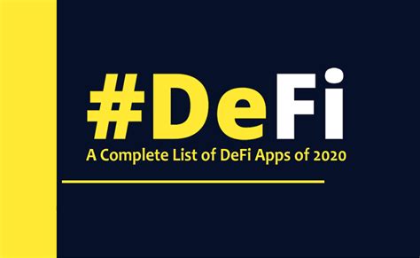 So, let me break some interesting defi projects and cryptocurrencies that you may want to explore: Best DeFi Apps in 2020 | Best Defi Crypto Apps | Ethereum ...